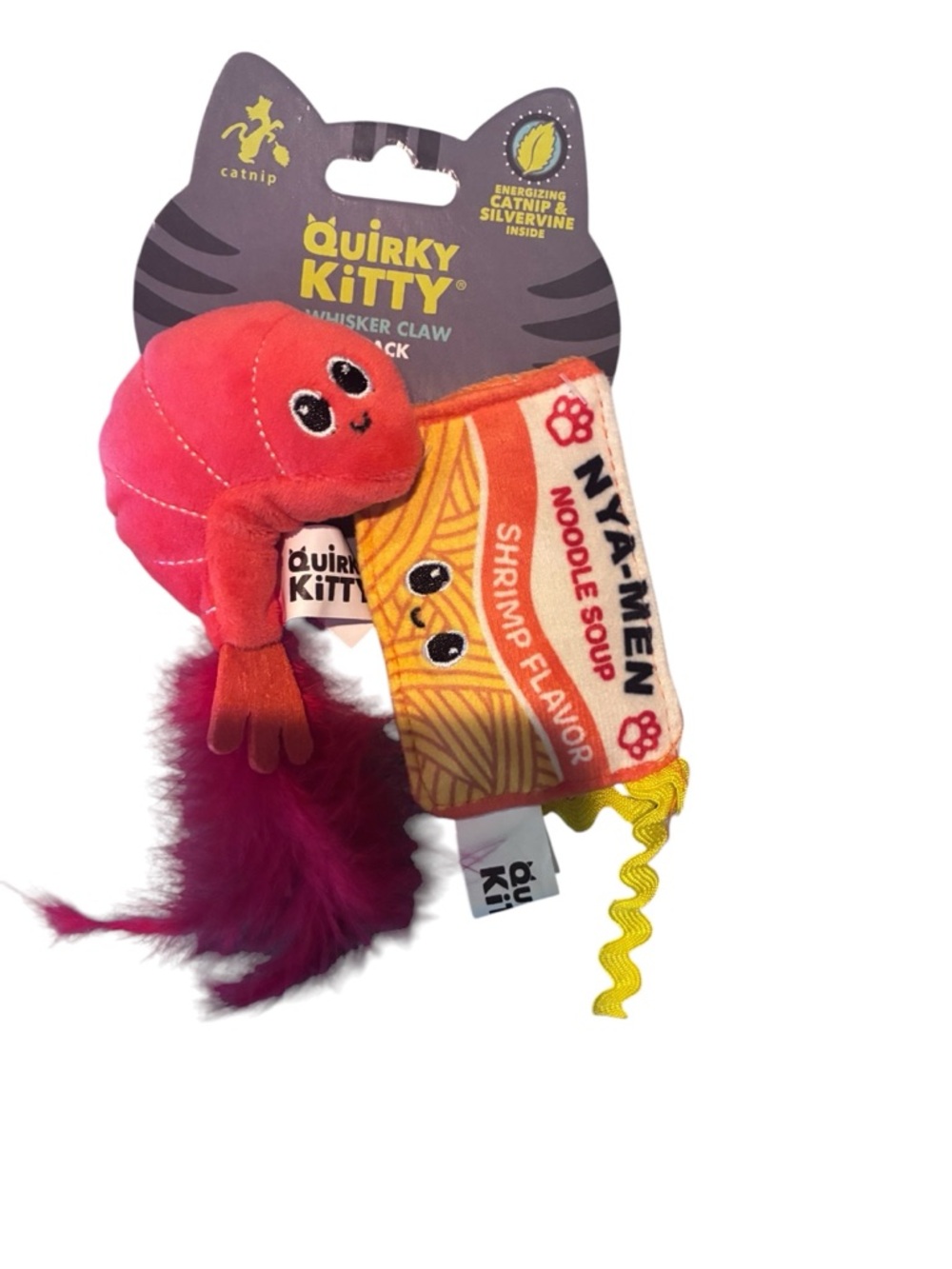 3/$8 Quirky Kitty Ramen Cat Toy 2-pack